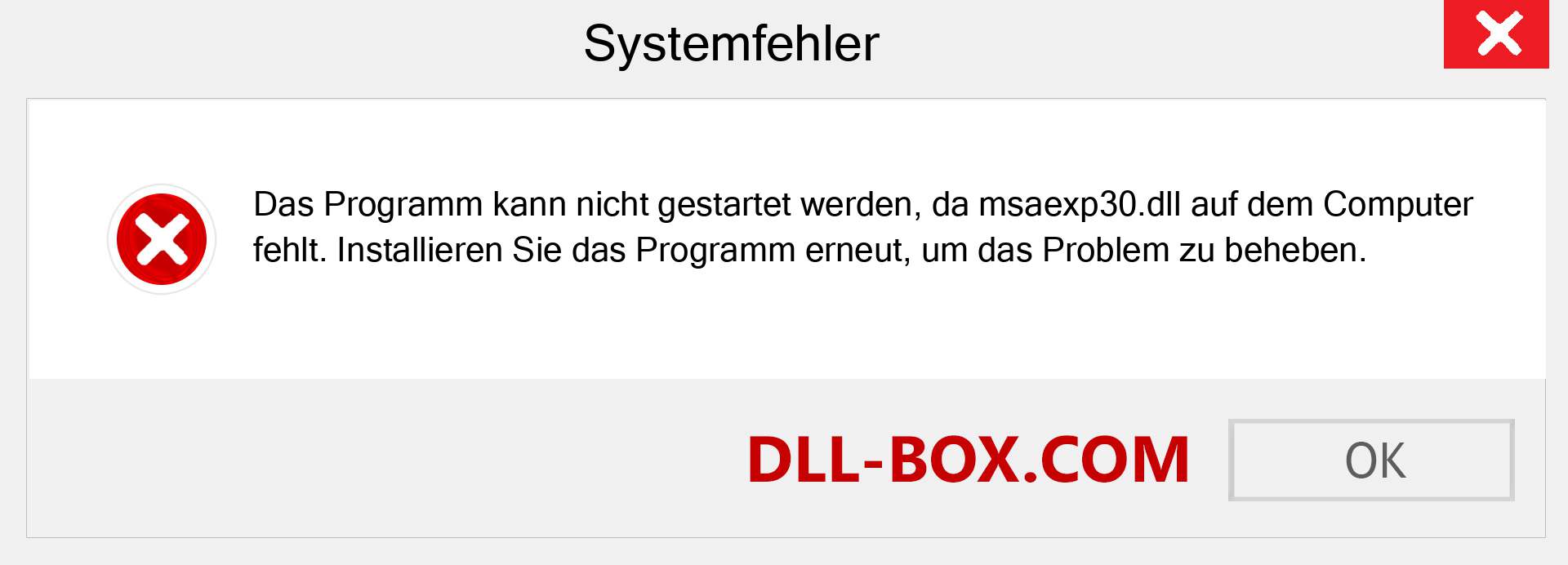 msaexp30.dll-Datei fehlt?. Download für Windows 7, 8, 10 - Fix msaexp30 dll Missing Error unter Windows, Fotos, Bildern