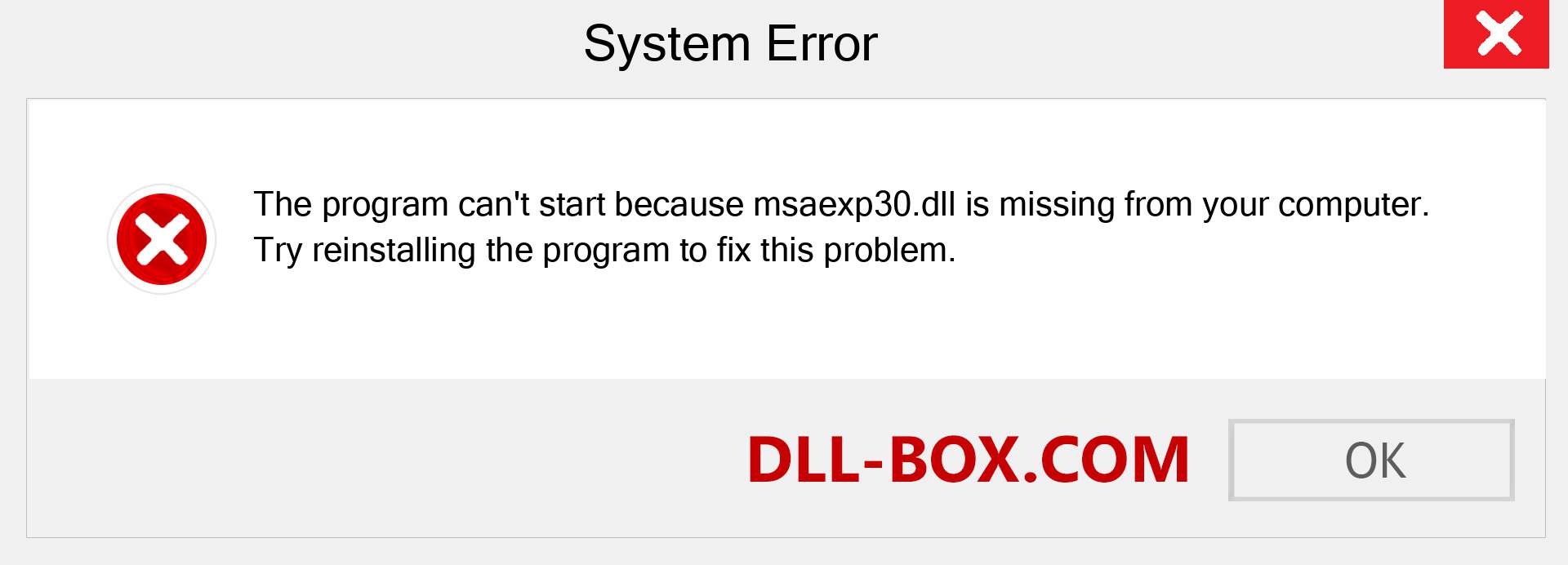  msaexp30.dll file is missing?. Download for Windows 7, 8, 10 - Fix  msaexp30 dll Missing Error on Windows, photos, images