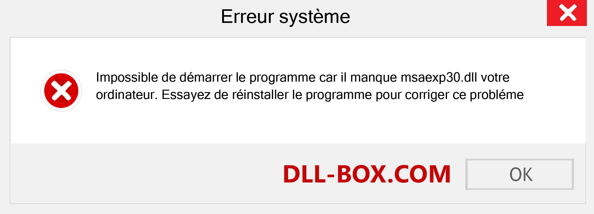 Le fichier msaexp30.dll est manquant ?. Télécharger pour Windows 7, 8, 10 - Correction de l'erreur manquante msaexp30 dll sur Windows, photos, images